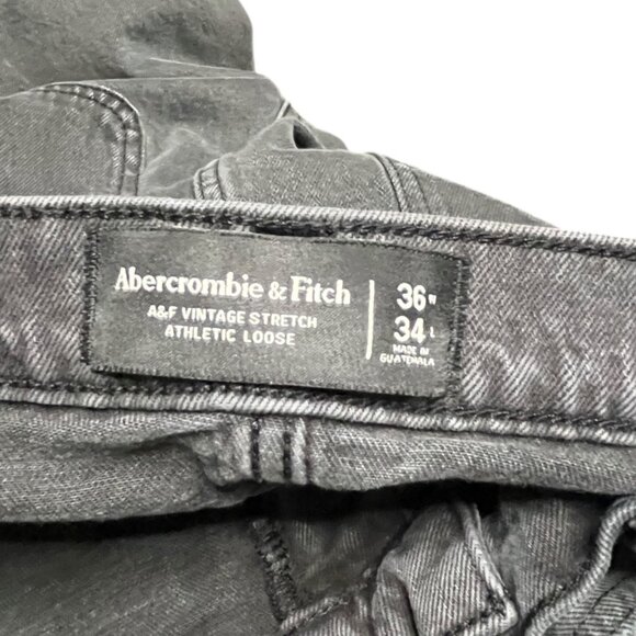 Abercrombie & Fitch Jeans Mens LABELED 36x34 Faded Black Athletic Loose Vintage - Picture 6 of 10